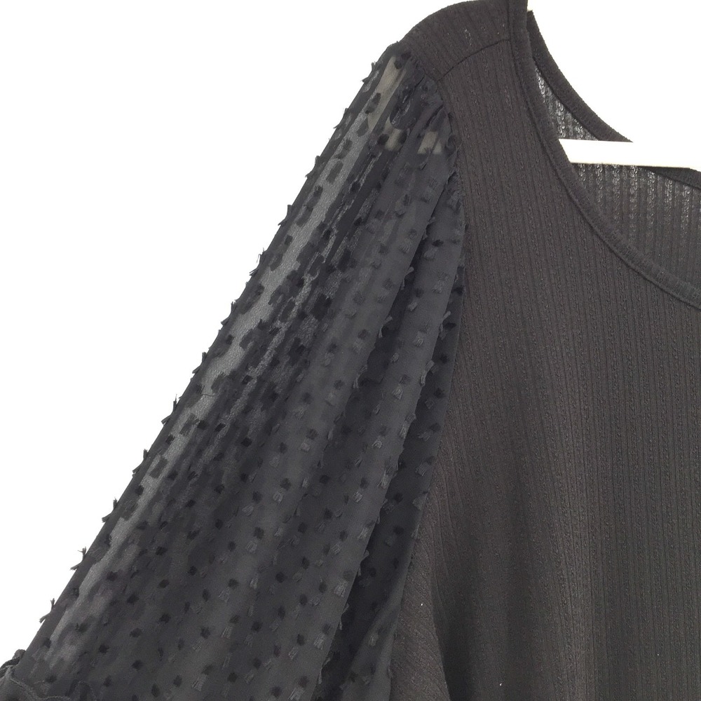 Torrid ribbed top sheer puff balloon sleeve whimsigoth top‎ stetch coquette 4 4X - Picture 3 of 12